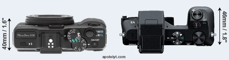 Compare G16 versus V2 top