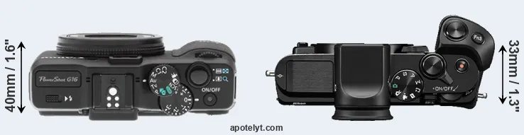 Compare G16 versus V3 top