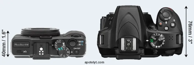 Compare G16 versus D3400 top
