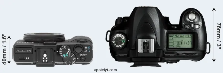 Compare G16 versus D50 top