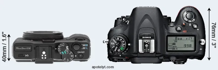 Compare G16 versus D7100 top