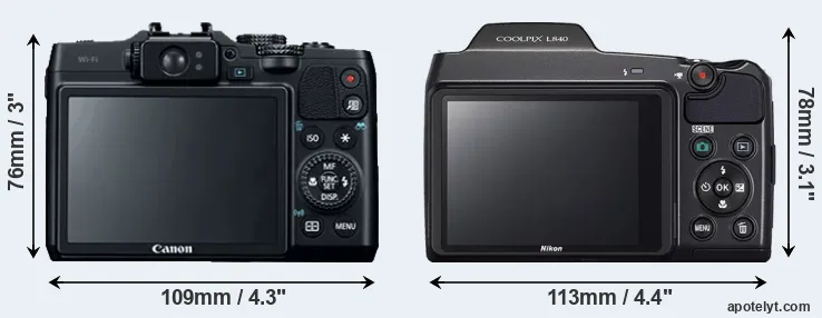 Comparison G16 or L840 rear