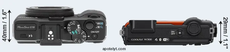 Compare G16 versus W300 top