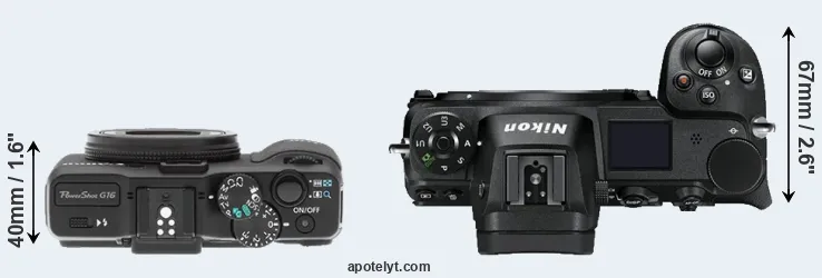 Compare G16 versus Z7 top