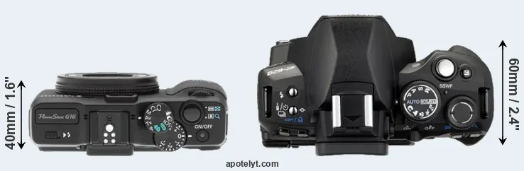 Compare G16 versus E-620 top