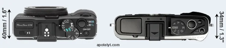 Compare G16 versus E-P3 top