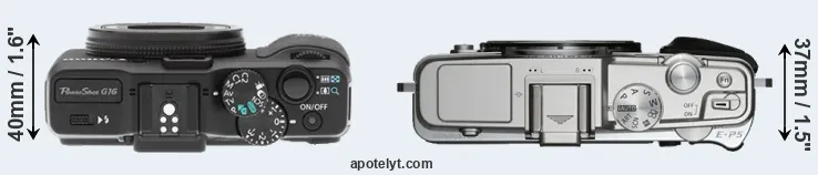 Compare G16 versus E-P5 top