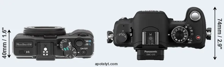 Compare G16 versus G10 top