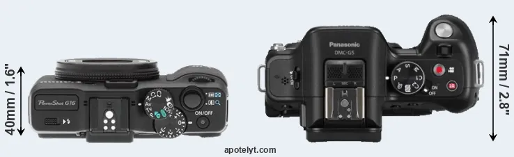 Compare G16 versus G5 top