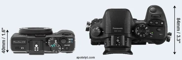 Compare G16 versus GH4 top