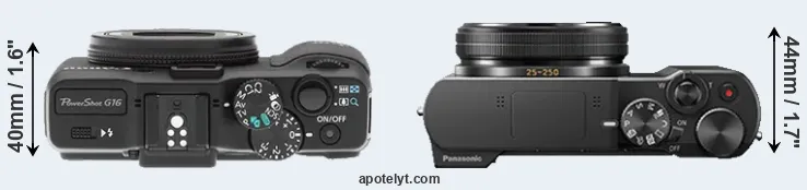 Compare G16 versus ZS100 top