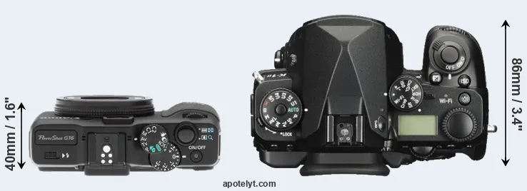 Compare G16 versus K-1 II top