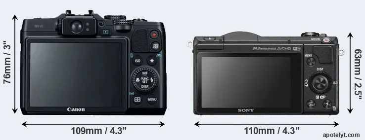 Comparison G16 or A5100 rear
