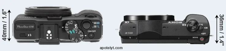 Compare G16 versus A5100 top