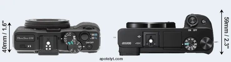 Compare G16 versus A6100 top