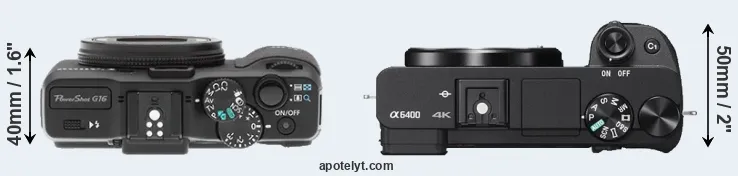 Compare G16 versus A6400 top