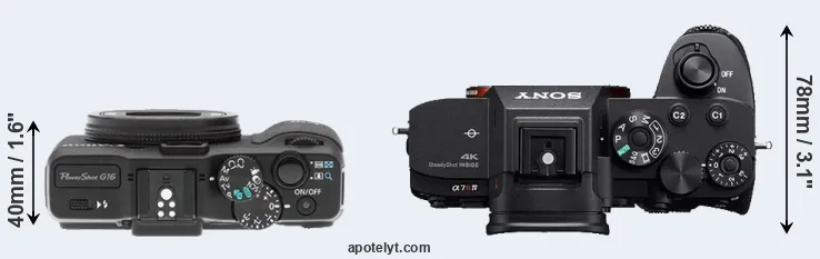 Compare G16 versus A7R IV top