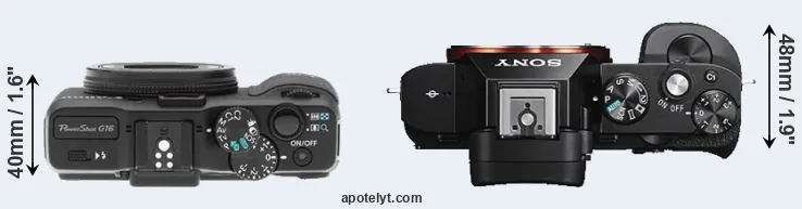 Compare G16 versus A7S top