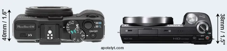 Compare G16 versus NEX-5N top