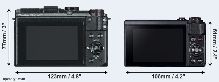 Comparison G3X or G7X Mark II rear
