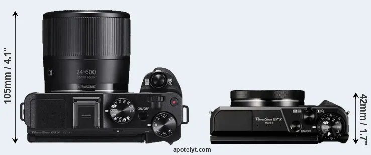 Compare G3X versus G7X Mark II top