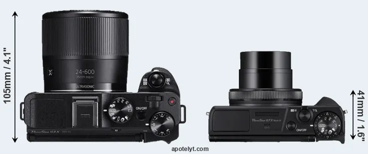 Compare G3X versus G7X Mark III top