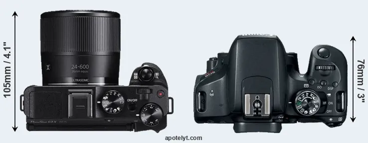 Compare G3X versus T7i top