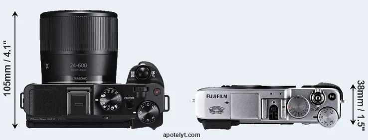 Compare G3X versus X-E1 top