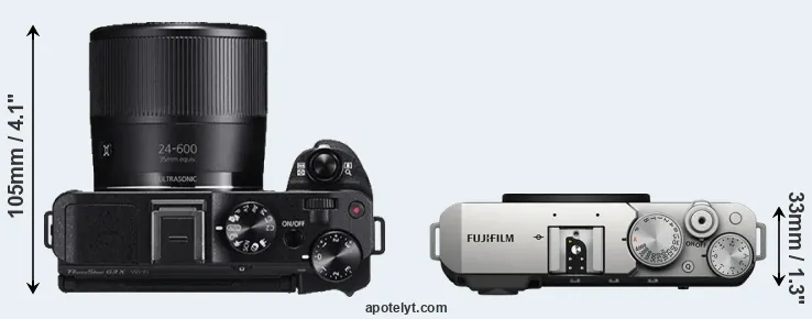 Compare G3X versus X-E4 top