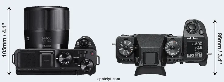 Compare G3X versus X-H1 top