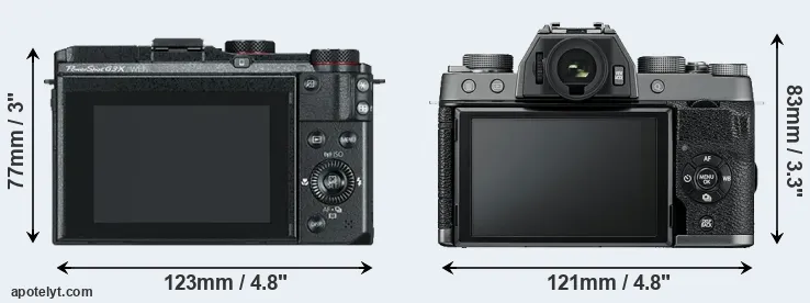 Comparison G3X or X-T100 rear