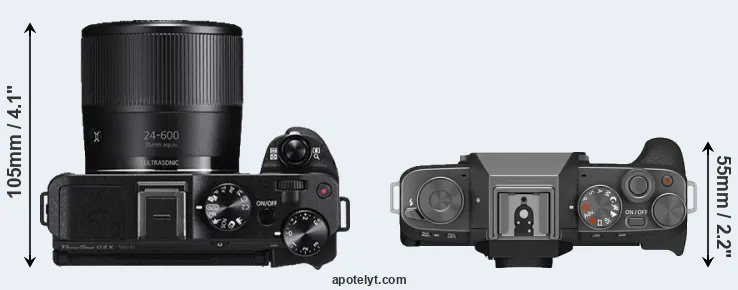 Compare G3X versus X-T200 top