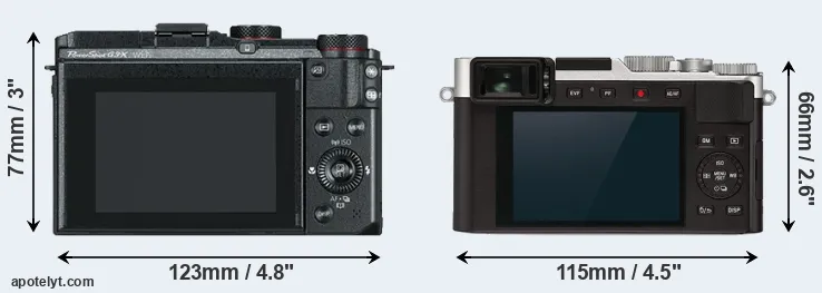 Comparison G3X or D-LUX 7 rear