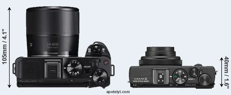 Compare G3X versus Coolpix A top