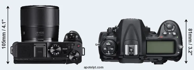 Compare G3X versus D300S top