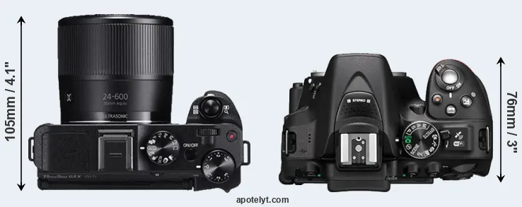 Compare G3X versus D5300 top