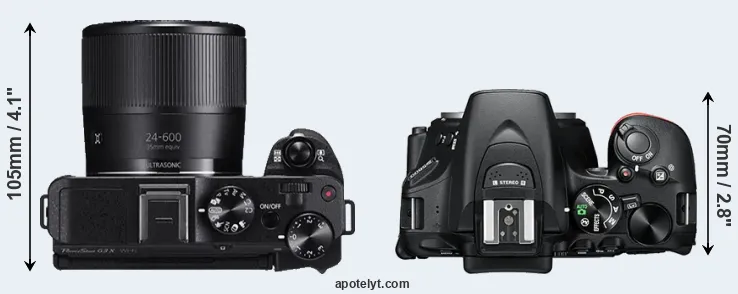 Compare G3X versus D5600 top