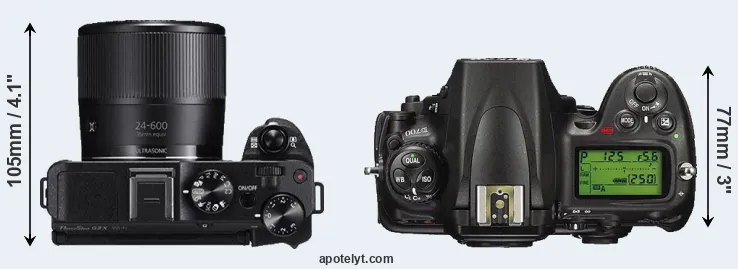 Compare G3X versus D700 top