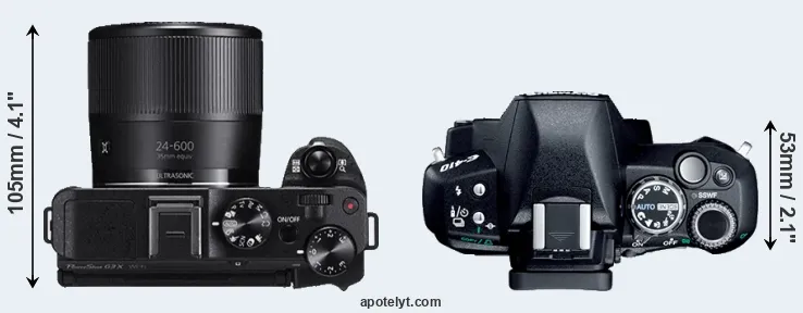 Compare G3X versus E-410 top