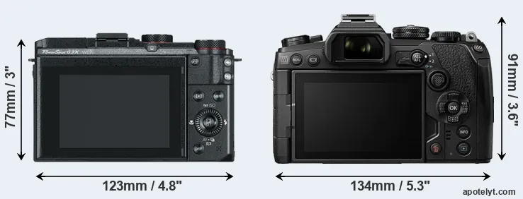 Comparison G3X or E-M1 III rear