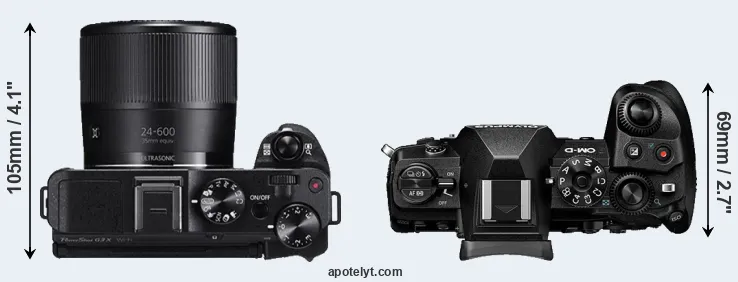 Compare G3X versus E-M1 III top