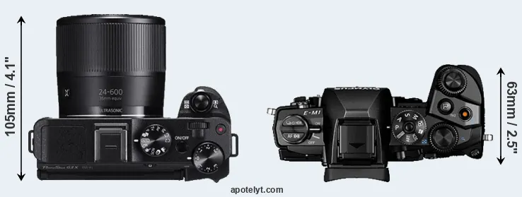 Compare G3X versus E-M1 top
