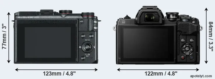 Comparison G3X or E-M10 IV rear