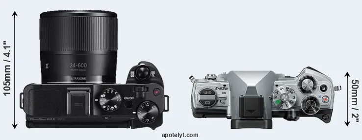 Compare G3X versus E-M5 III top