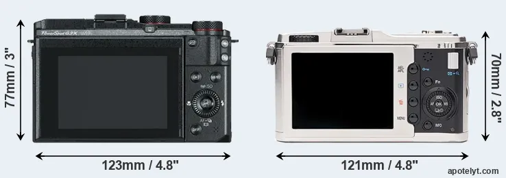 Comparison G3X or E-P1 rear