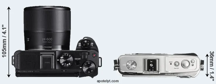 Compare G3X versus E-P1 top