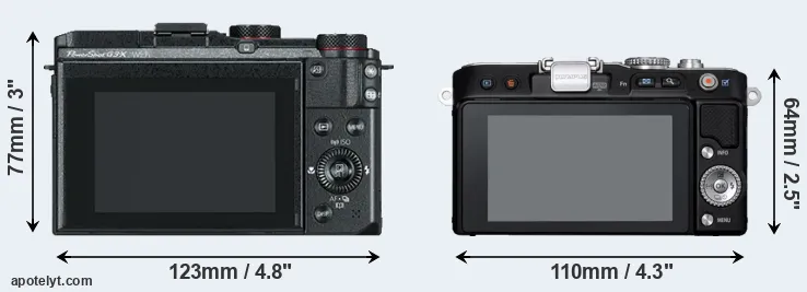 Comparison G3X or E-PL3 rear
