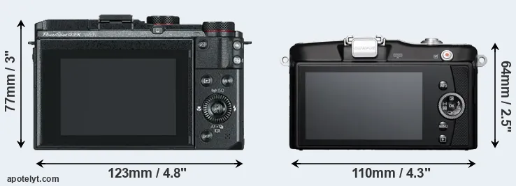 Comparison G3X or E-PM1 rear