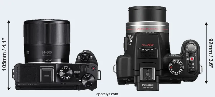 Compare G3X versus FZ100 top