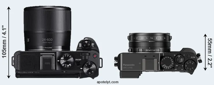 Compare G3X versus LX100 top